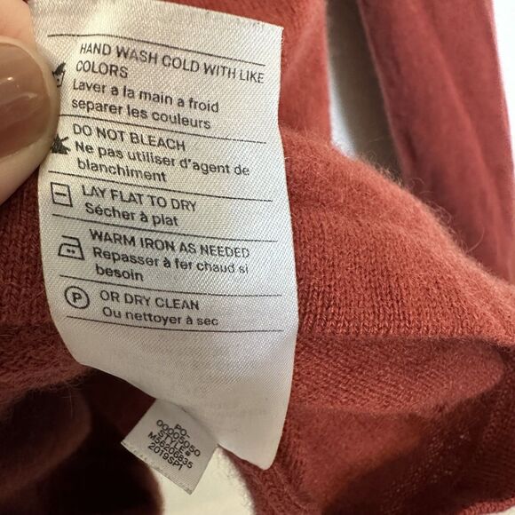 Vince 100% Cashmere Sweater Mens Large Crewneck Sequoia Burnt Orange Fall Luxury - Picture 8 of 11